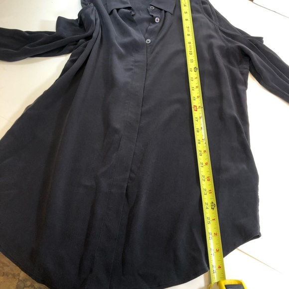 Equipment Women cut out shoulders long sleeves button down shirt 100% silk sz M - Picture 4 of 7